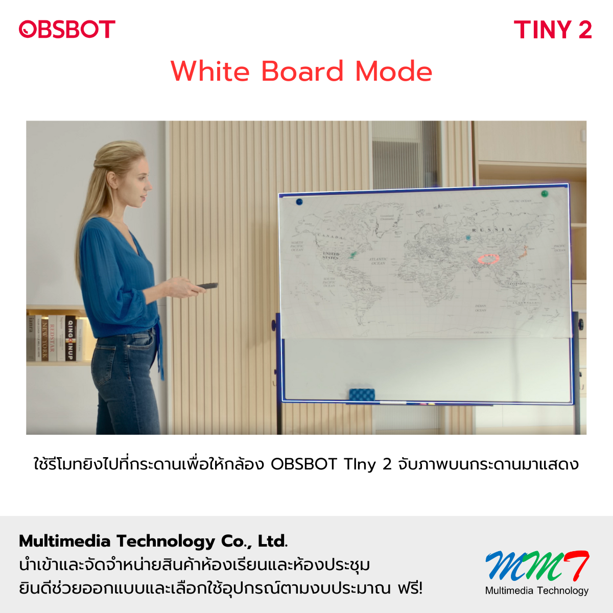 Whiteboard Mode OBSBOT Tiny 2